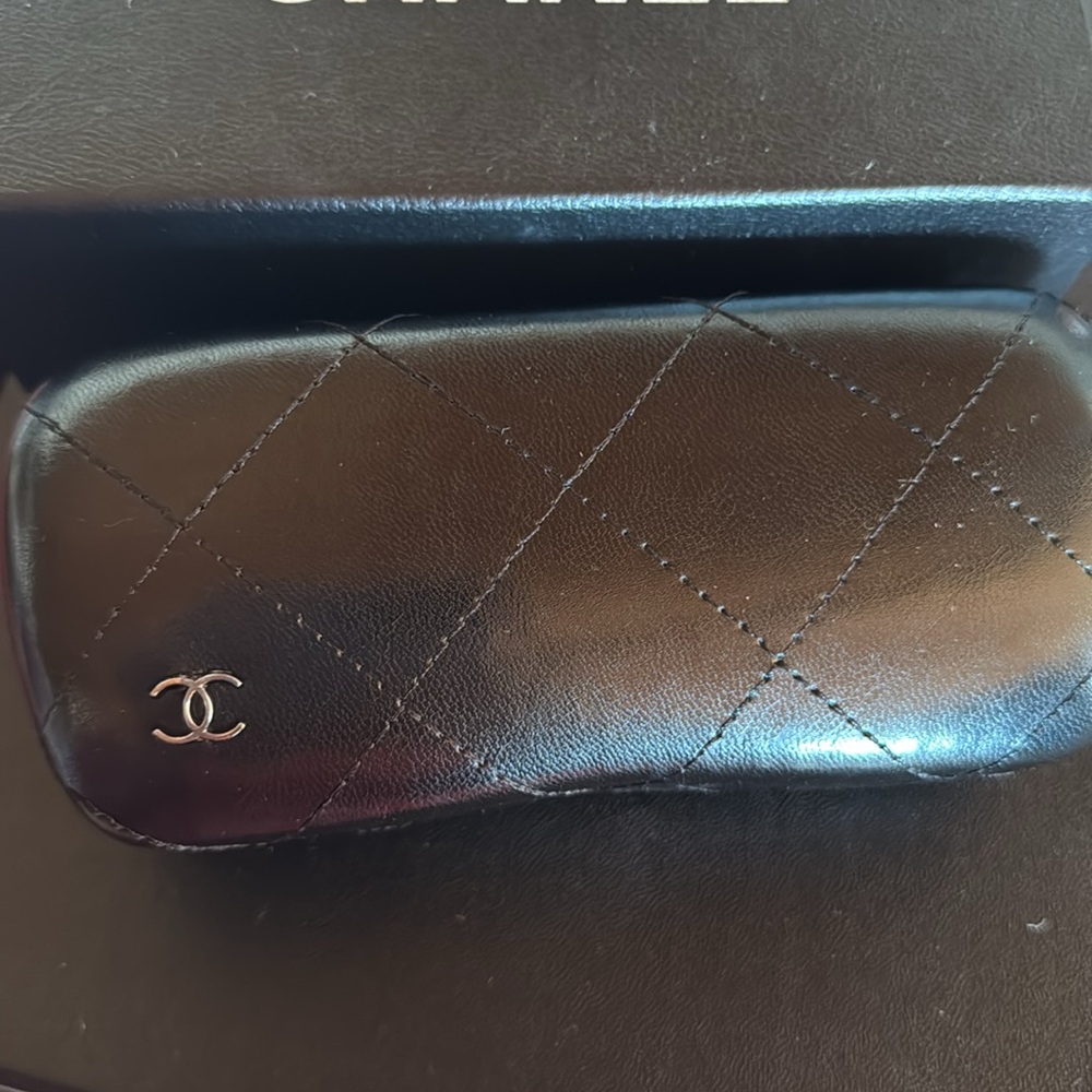 Chanel Eye Glass Case + Box, Authentic